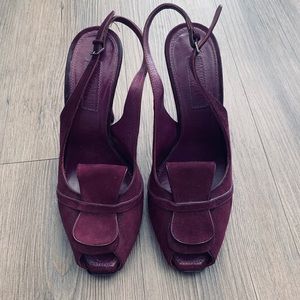 Giambattista Valli Suede Peep-toe Slingbacks